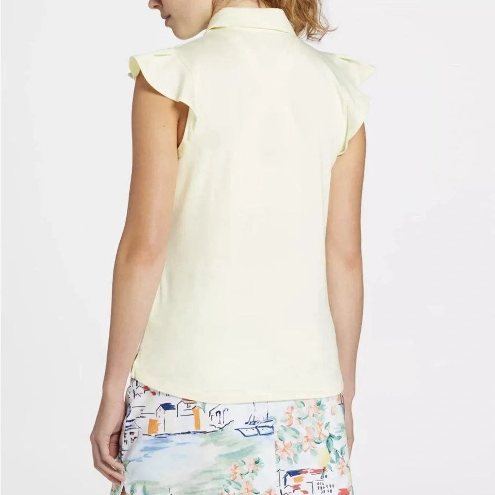 Walter Hagen Light Yellow Flutter Sleeve Blouse - Picture 5 of 5